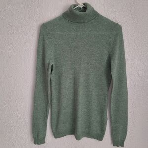 CASHMERE Charter Club Sage Green Turtleneck Sweater